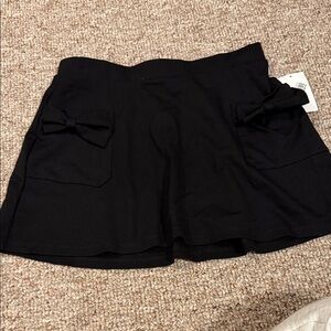 Elegant Black Mini Skirt with Bow Details
